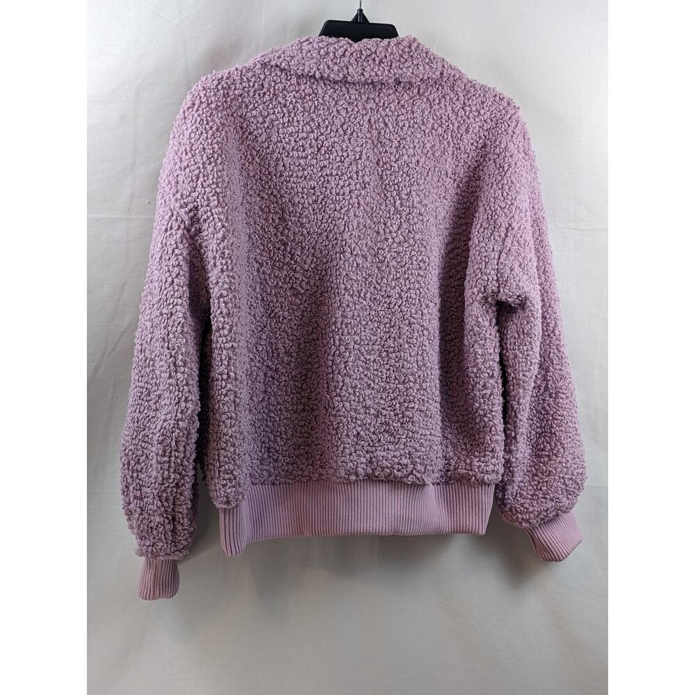 Collared Sherpa Bomber Jacket Universal Thread Mauve‎ S Pink Zip Up Side Pockets - Picture 4 of 9